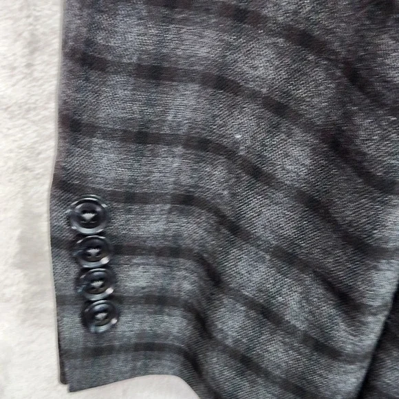 Bar III Blazer Mens 36R 36 Regular Gray Plaid Slim Fit Stretch Sport Coat Jacket - Picture 6 of 10